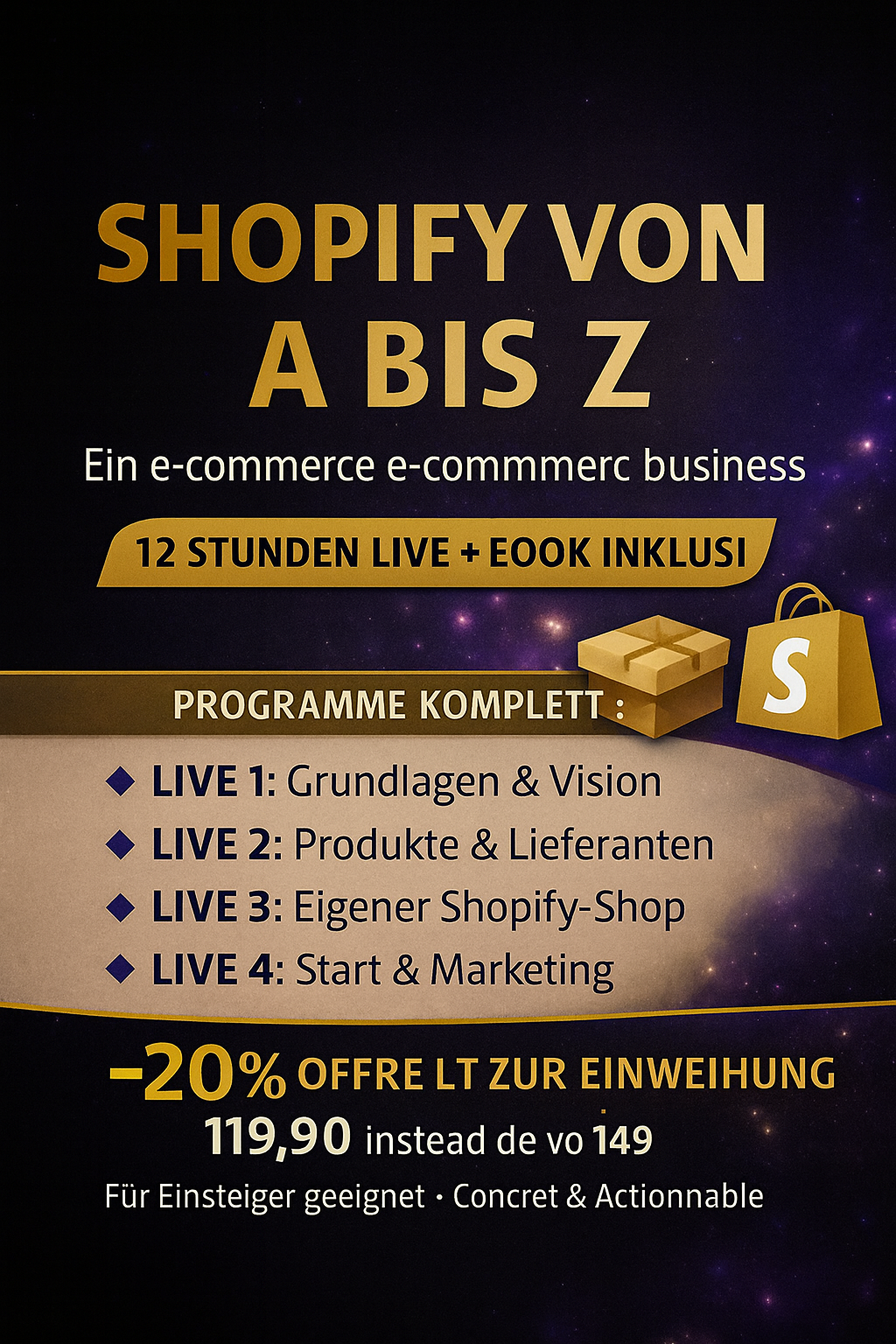 12 Stunden Live-Training + E-Book inklusive –20% Einführungsangebot → 119,90 CHF statt 149 CHF